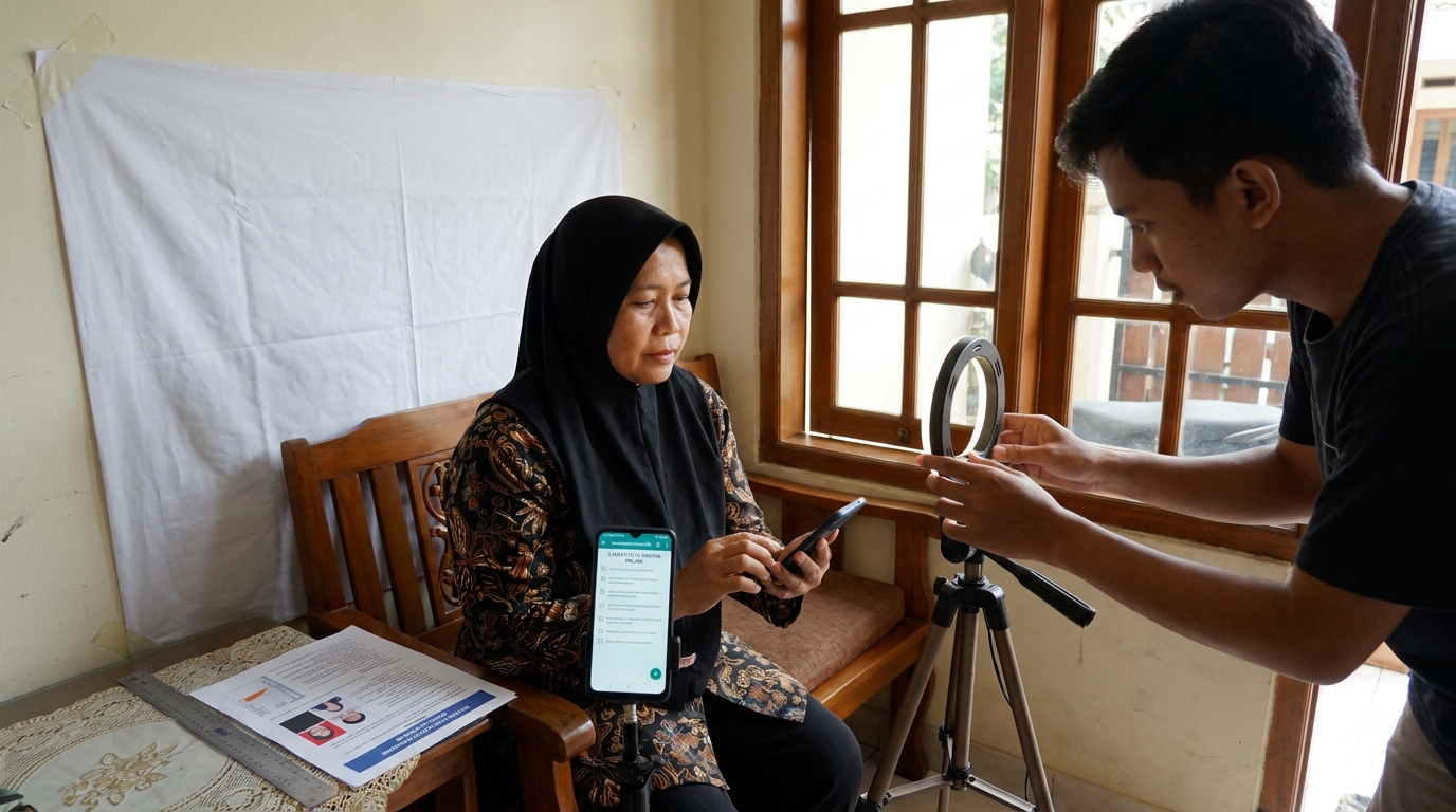 Supporting image that visualizes the requirements, checklist, or technical standards from "Syarat Teknis Utama Foto Paspor KBRI Online".