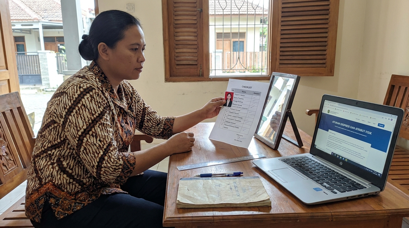 Supporting image that visualizes the requirements, checklist, or technical standards from "Aturan Ekspresi dan Atribut Fisik".