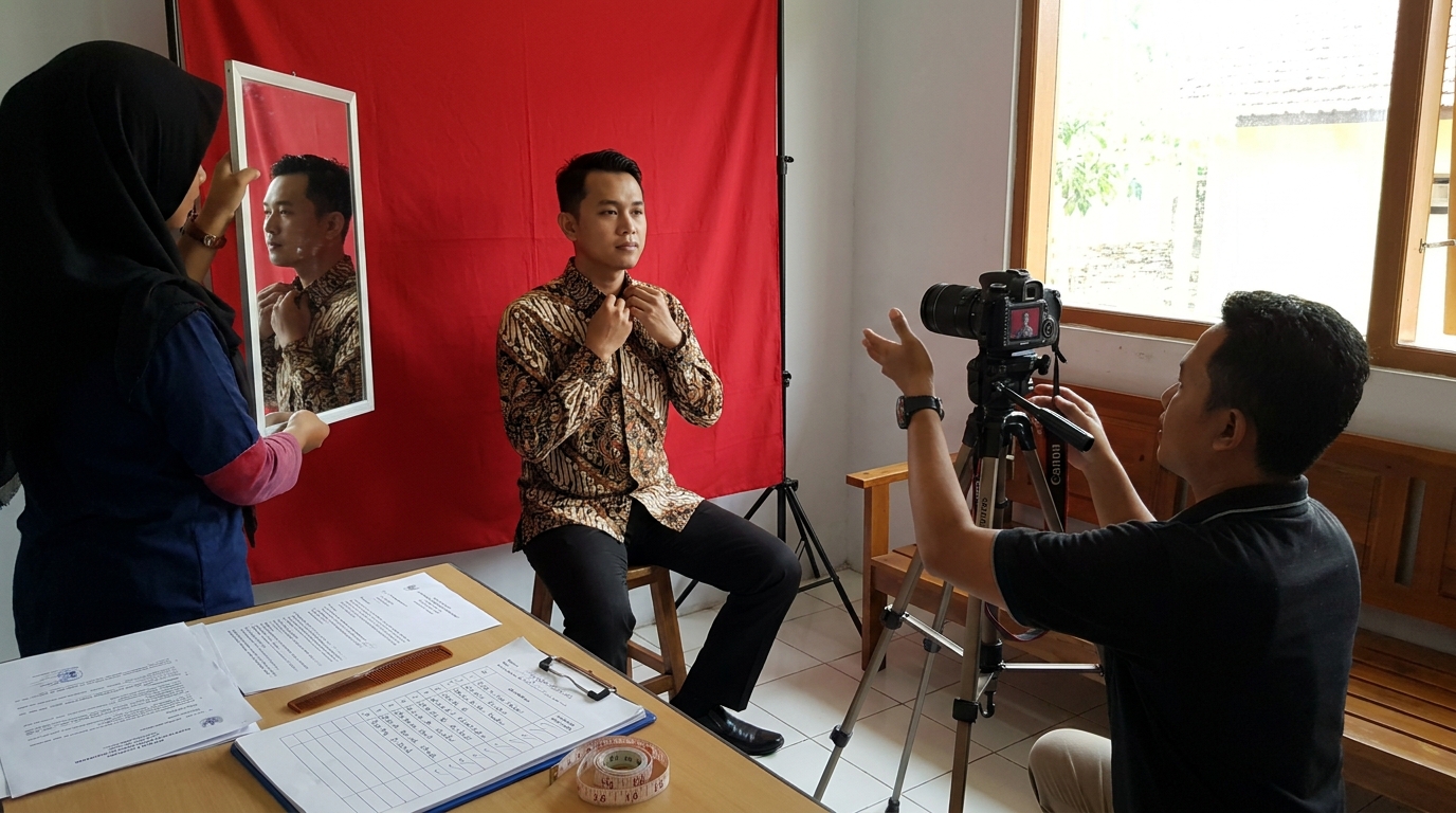 Supporting image that visualizes the requirements, checklist, or technical standards from "Pas Foto: Standar Identitas untuk Dokumen Resmi".