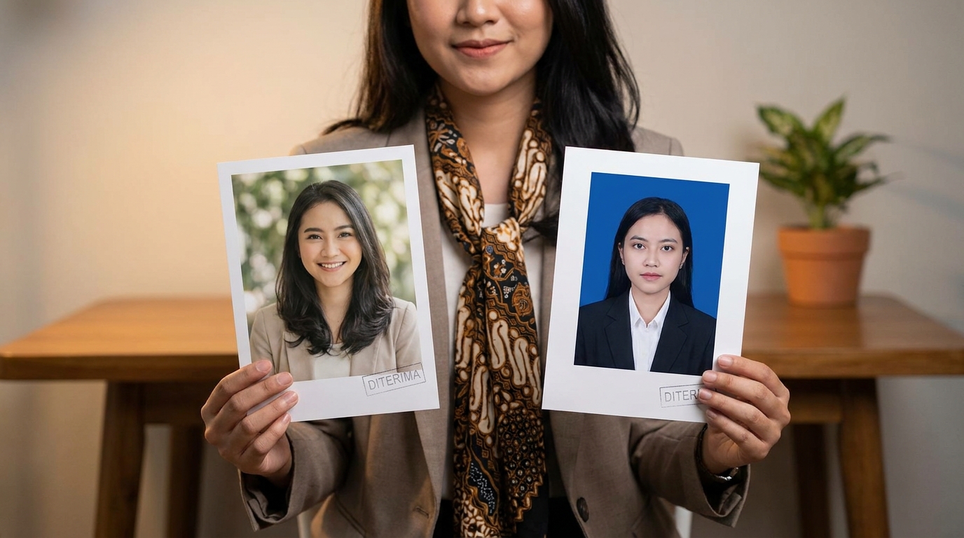 Supporting image showing the final accepted-looking result for headshot profesional vs pas foto.