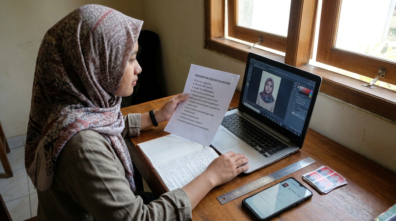 Supporting image that visualizes the requirements, checklist, or technical standards from "Spesifikasi Teknis dan Ukuran File".