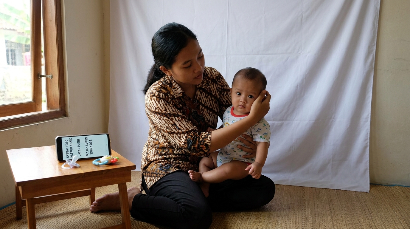 Supporting image that visualizes the requirements, checklist, or technical standards from "Pahami Syarat Dasar Foto Paspor Anak".