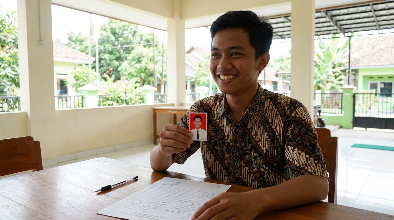 Supporting image showing the final accepted-looking result for pas foto karang taruna.