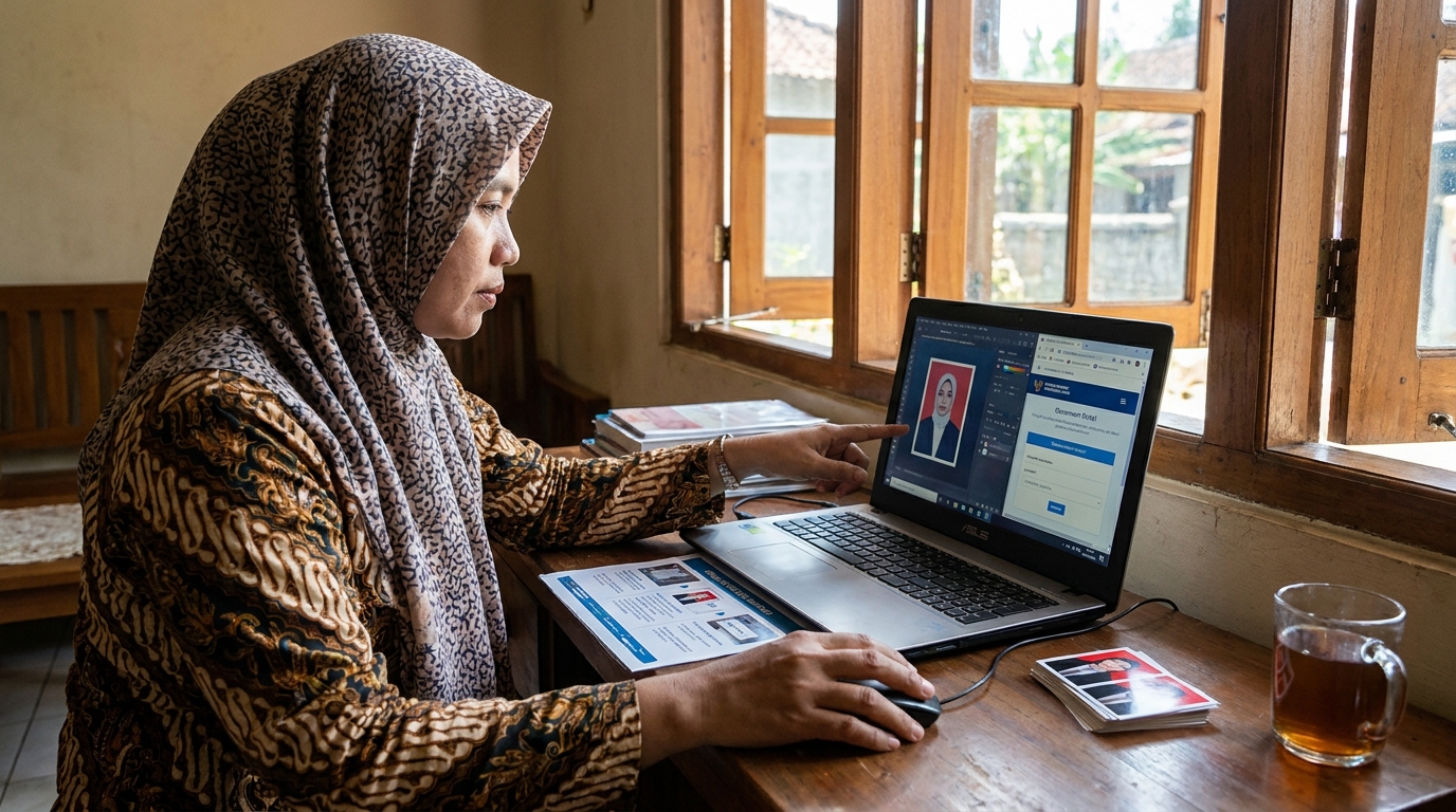 Supporting image showing the main action or workflow for pas foto sertifikasi keprofesian.