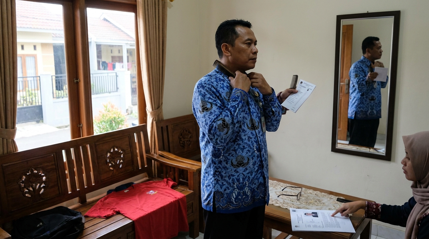 Supporting image that visualizes the requirements, checklist, or technical standards from "Ketentuan Penampilan dan Aturan Berpakaian".