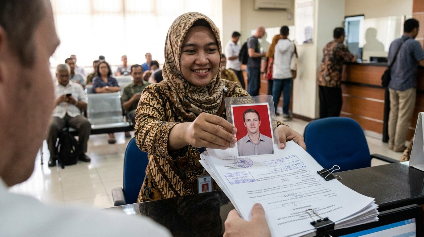 Supporting image showing the final accepted-looking result for pas foto WNA Indonesia.