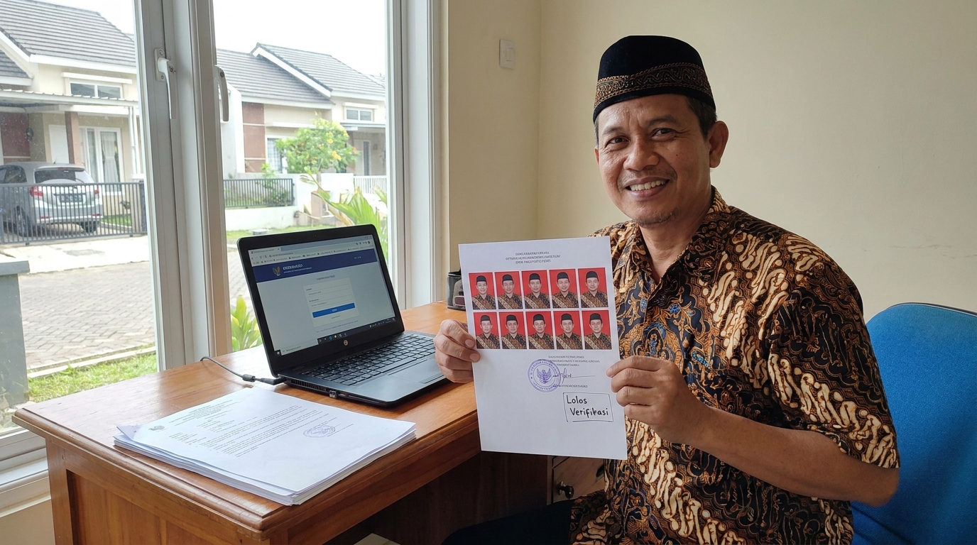 Supporting image showing the final accepted-looking result for pas foto calon bupati Pilkada.