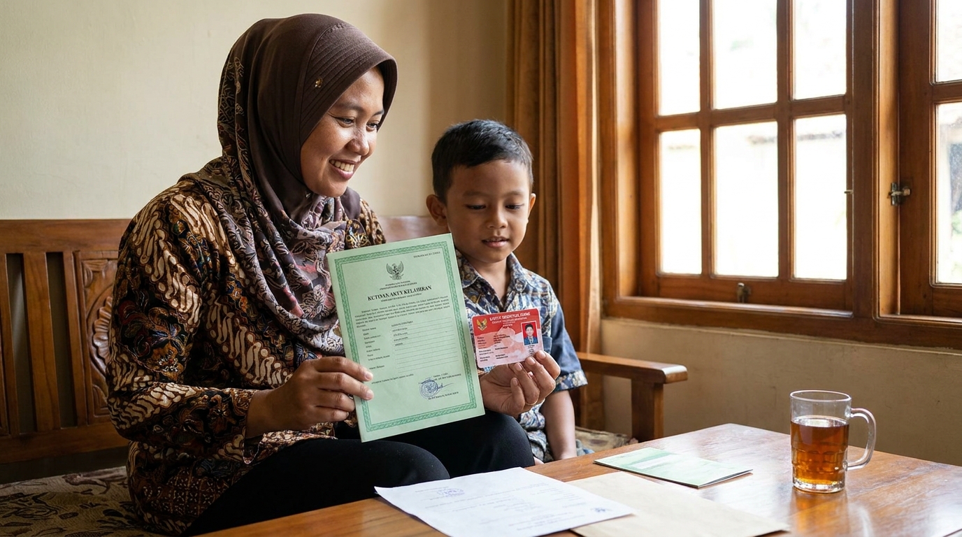 Supporting image showing the final accepted-looking result described in "Kebutuhan Foto pada Akta Kelahiran dan KIA".