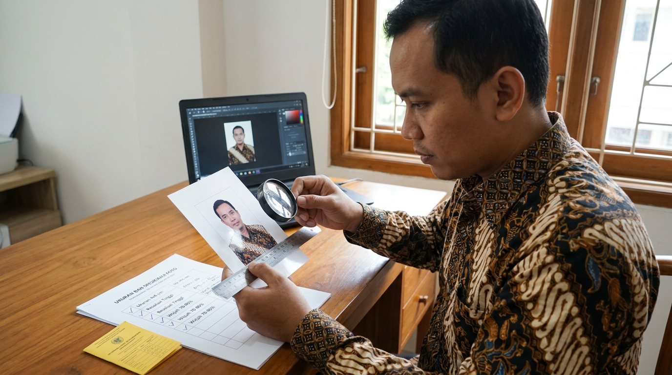 Supporting image that visualizes the requirements, checklist, or technical standards from "Ukuran dan Spesifikasi Teknis".