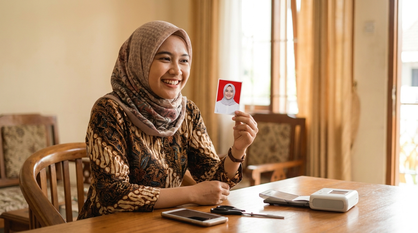 Supporting image showing the final accepted-looking result for pas foto tanpa aplikasi.