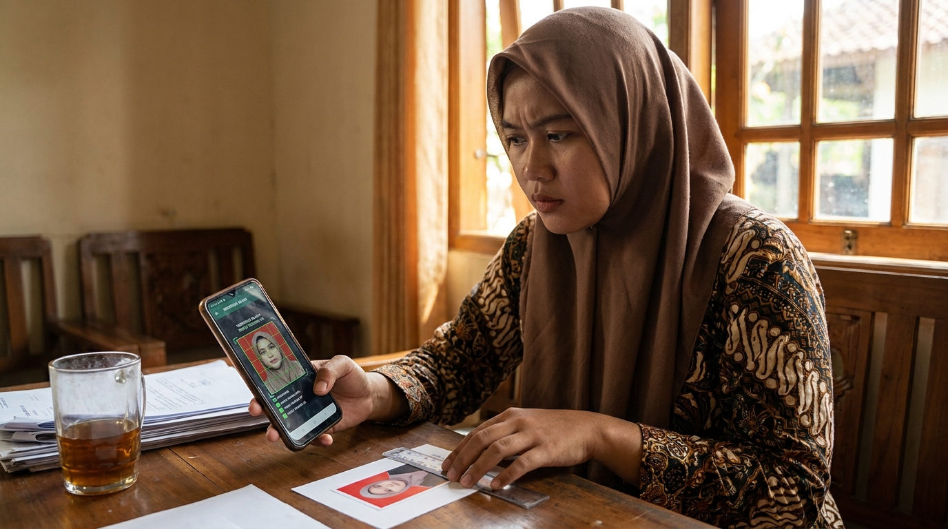 Supporting image showing the main action or workflow from "Verifikasi Rasio dan Posisi Wajah".