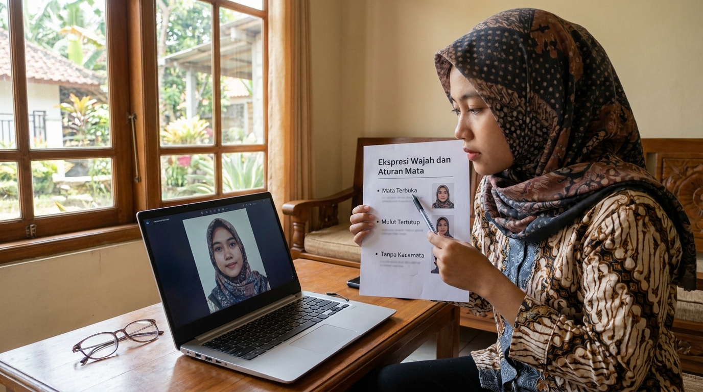 Supporting image that visualizes the requirements, checklist, or technical standards from "Ekspresi Wajah dan Aturan Mata".