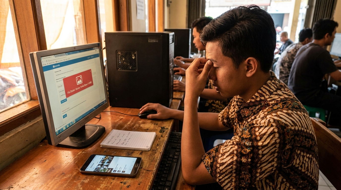 Supporting image that visualizes the requirements, checklist, or technical standards from "Ukuran File Terlalu Besar atau Terlalu Kecil".