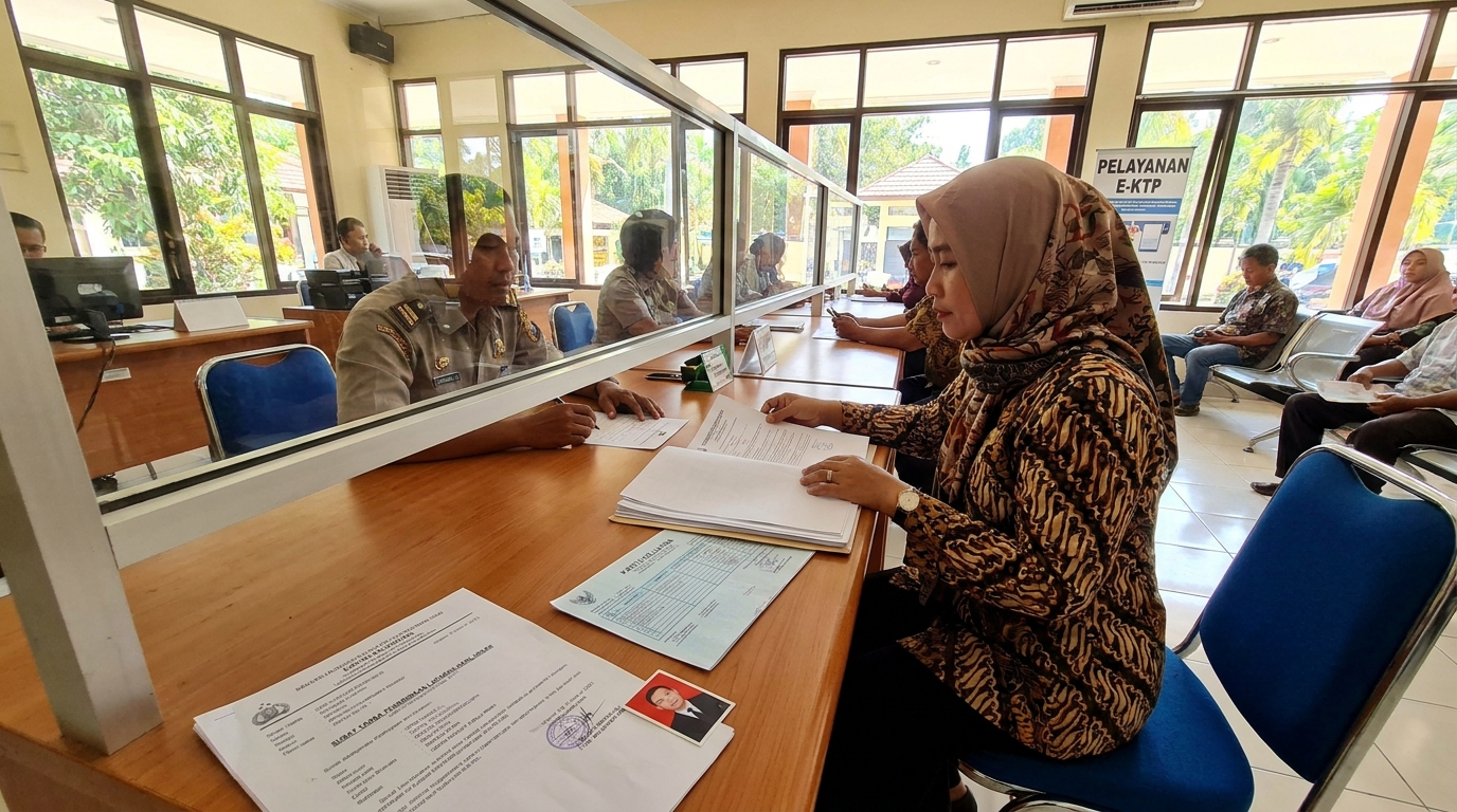 Hero image showing the broader real-world context for pas foto e-KTP hilang, inspired by the section "Dokumen Persyaratan Penggantian e-KTP".