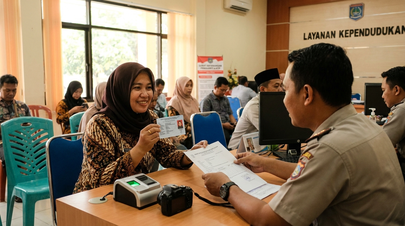 Supporting image showing the final accepted-looking result described in "Prosedur di Kantor Dukcapil".
