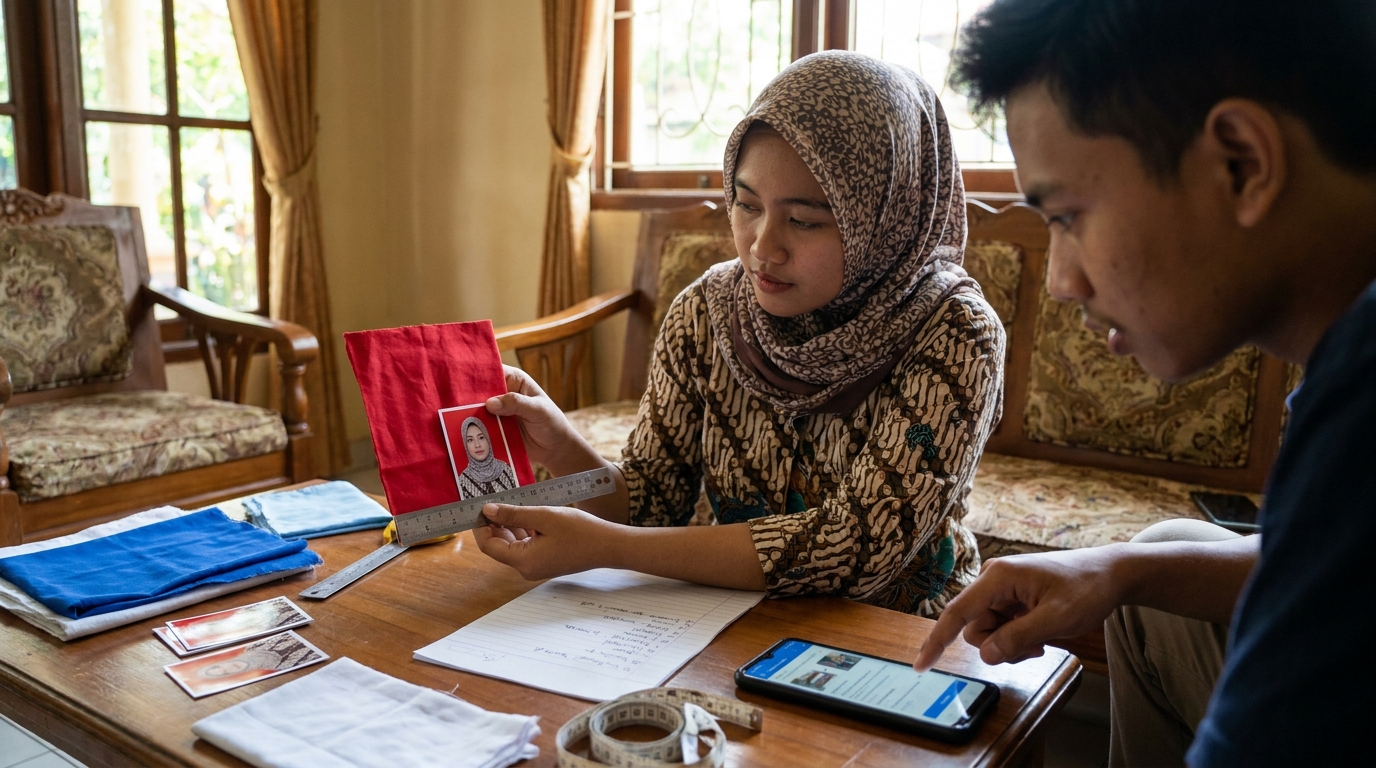 Supporting image that visualizes the requirements, checklist, or technical standards from "Ukuran dan Warna Latar Belakang".