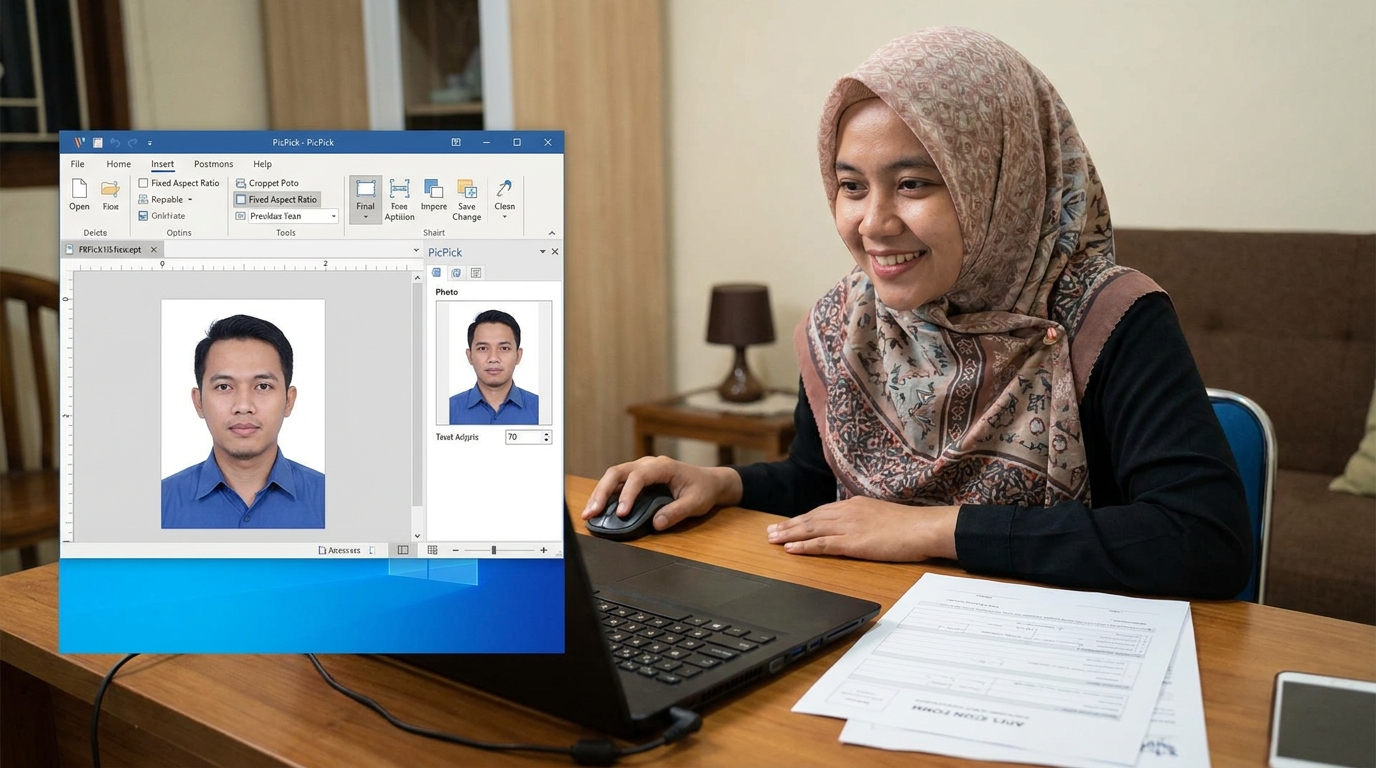Supporting image showing the final accepted-looking result described in "Langkah Presisi Menggunakan PicPick".