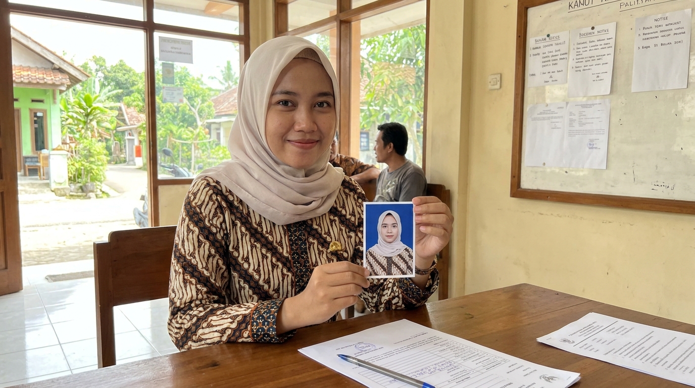 Supporting image showing the final accepted-looking result described in "Ketentuan Pakaian dan Penampilan".