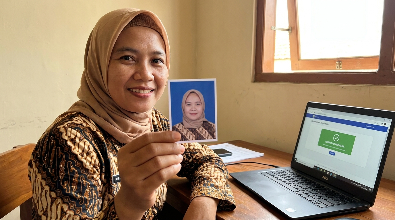 Supporting image showing the final accepted-looking result described in "Kriteria Kualitas agar Lolos Verifikasi".