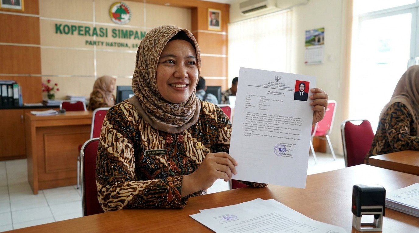 Supporting image showing the final accepted-looking result for pas foto KUR pinjaman mikro.