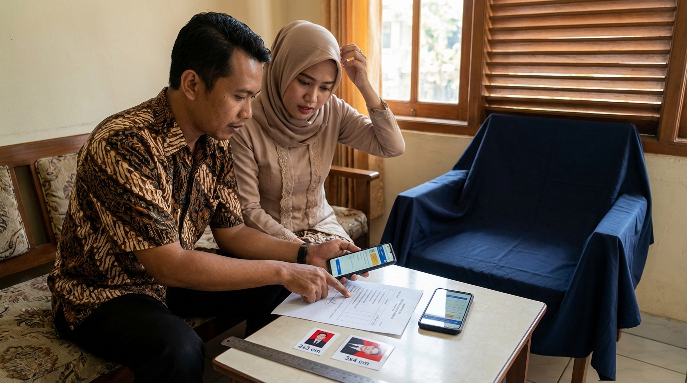Supporting image that visualizes the requirements, checklist, or technical standards from "Aturan Dasar Foto Buku Nikah Kemenag".