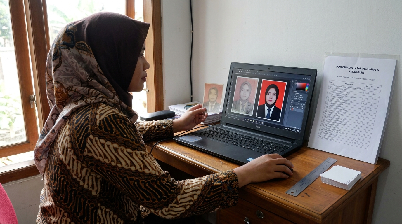 Supporting image that visualizes the requirements, checklist, or technical standards from "Penyesuaian Latar Belakang dan Ketajaman".
