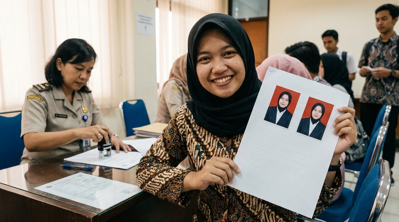 Supporting image showing the final accepted-looking result for pas foto moot court.