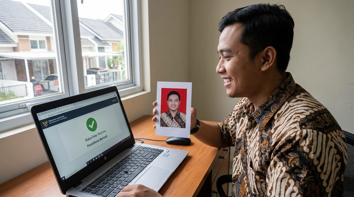 Supporting image showing the final accepted-looking result described in "Penyebab Umum Foto Ditolak".