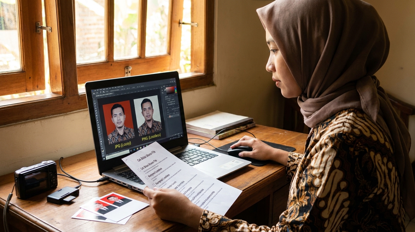 Supporting image that visualizes the requirements, checklist, or technical standards from "PNG: Untuk Ketajaman dan Detail Maksimal".
