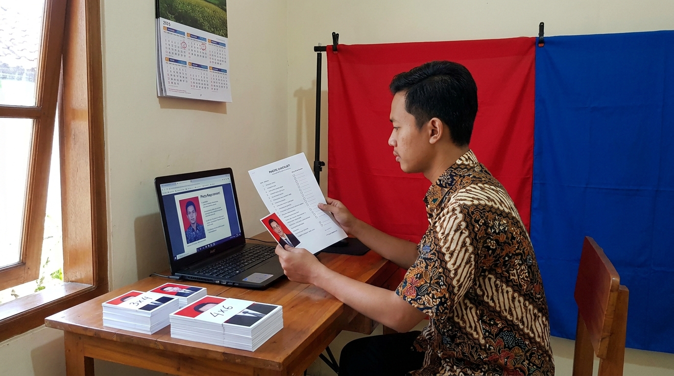 Supporting image that visualizes the requirements, checklist, or technical standards from "Ukuran dan Warna Latar Belakang Standar".