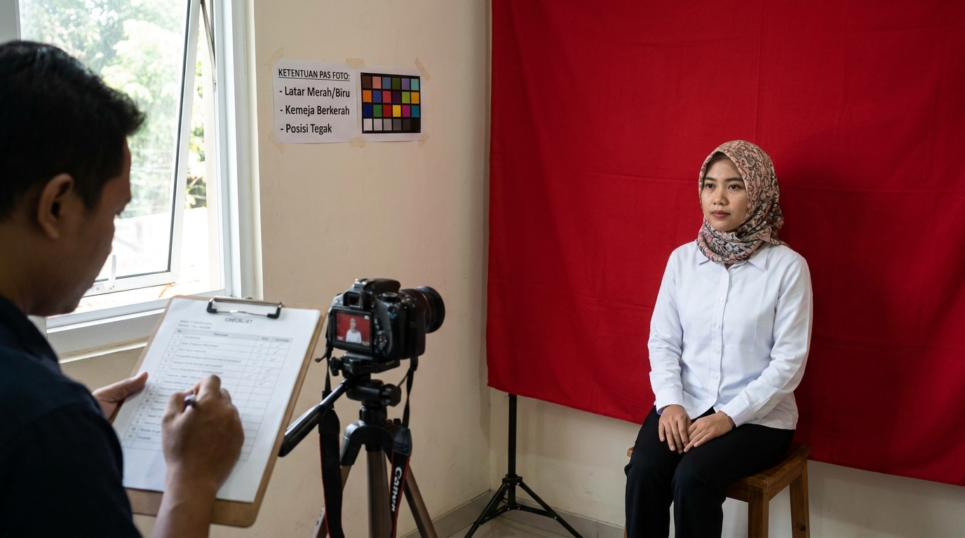 Supporting image that visualizes the requirements, checklist, or technical standards from "Ketentuan Atribut dan Latar Belakang".