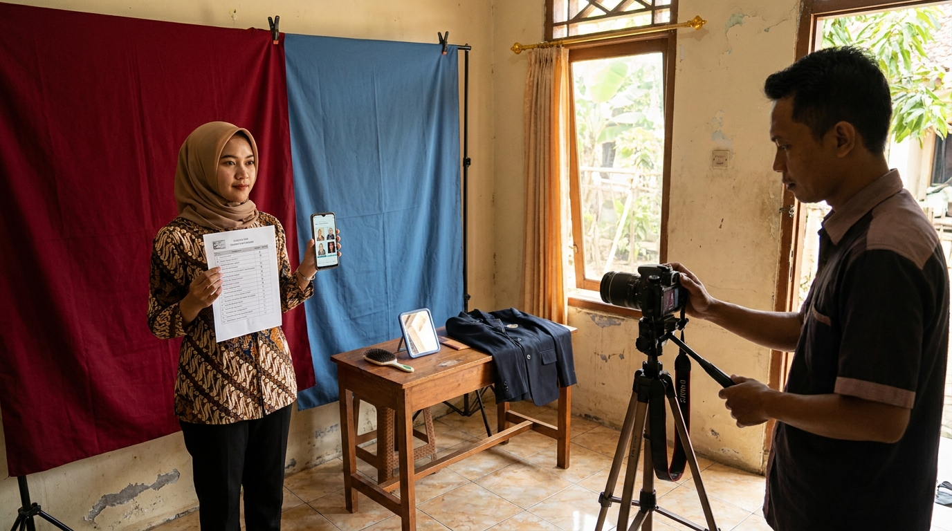 Supporting image that visualizes the requirements, checklist, or technical standards from "Standar Warna Latar dan Pakaian".