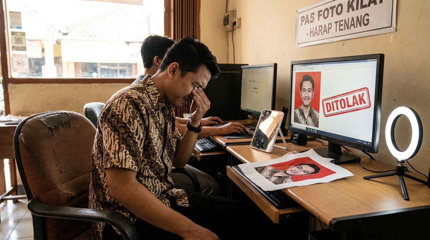 Hero image showing the real-world problem or failed state from "Solusi Jika Foto Anda Terlanjur Ditolak".