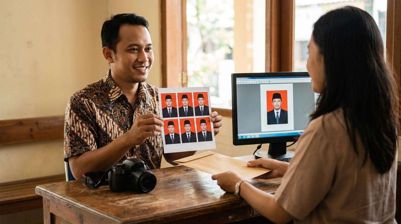 Supporting image showing the final accepted-looking result for pas foto hakim pengadilan agama.