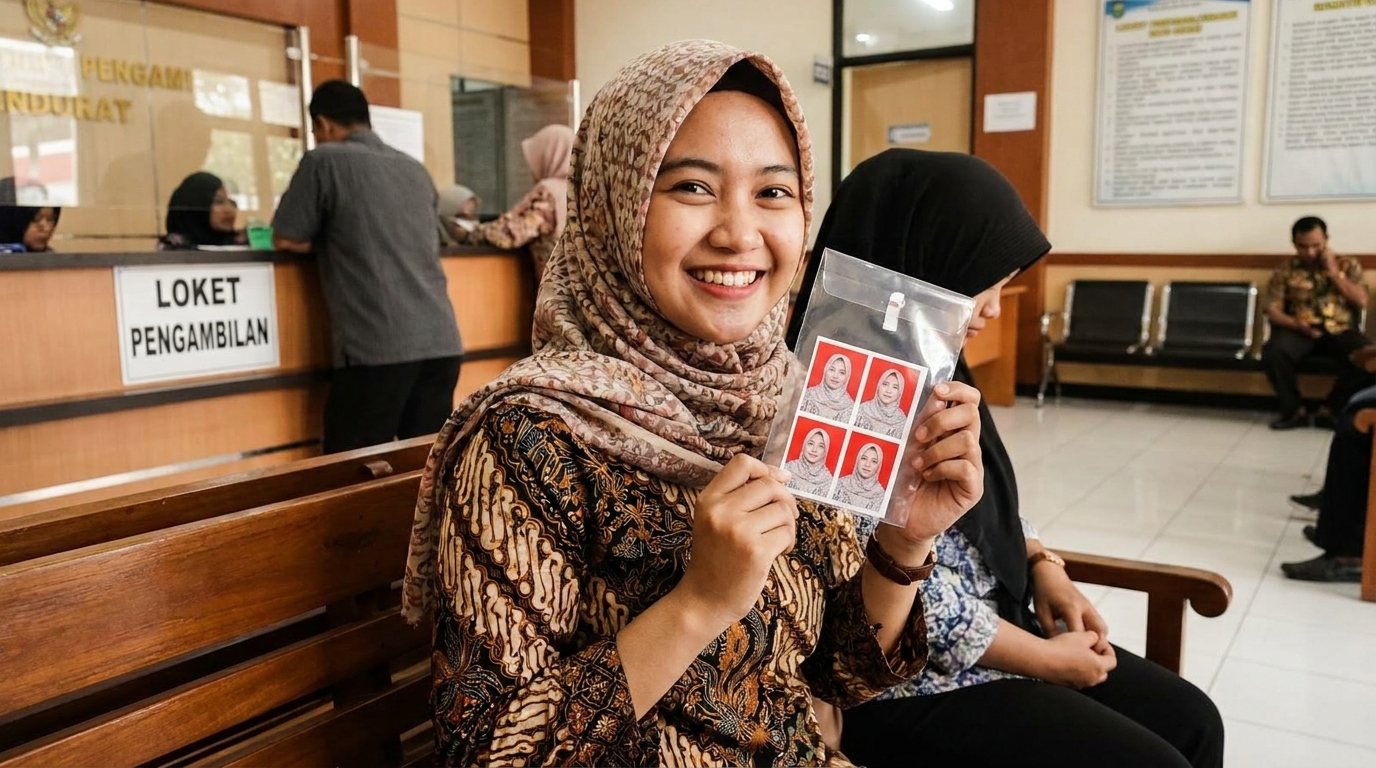 Supporting image showing the final accepted-looking result for pas foto 4x6 cetak laboratorium.