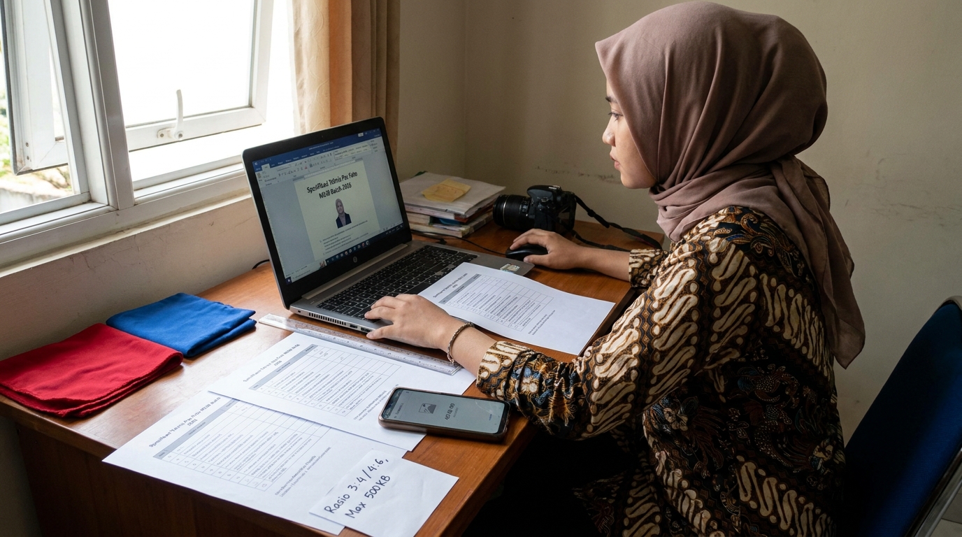 Supporting image that visualizes the requirements, checklist, or technical standards from "Spesifikasi Teknis dan Ukuran File".