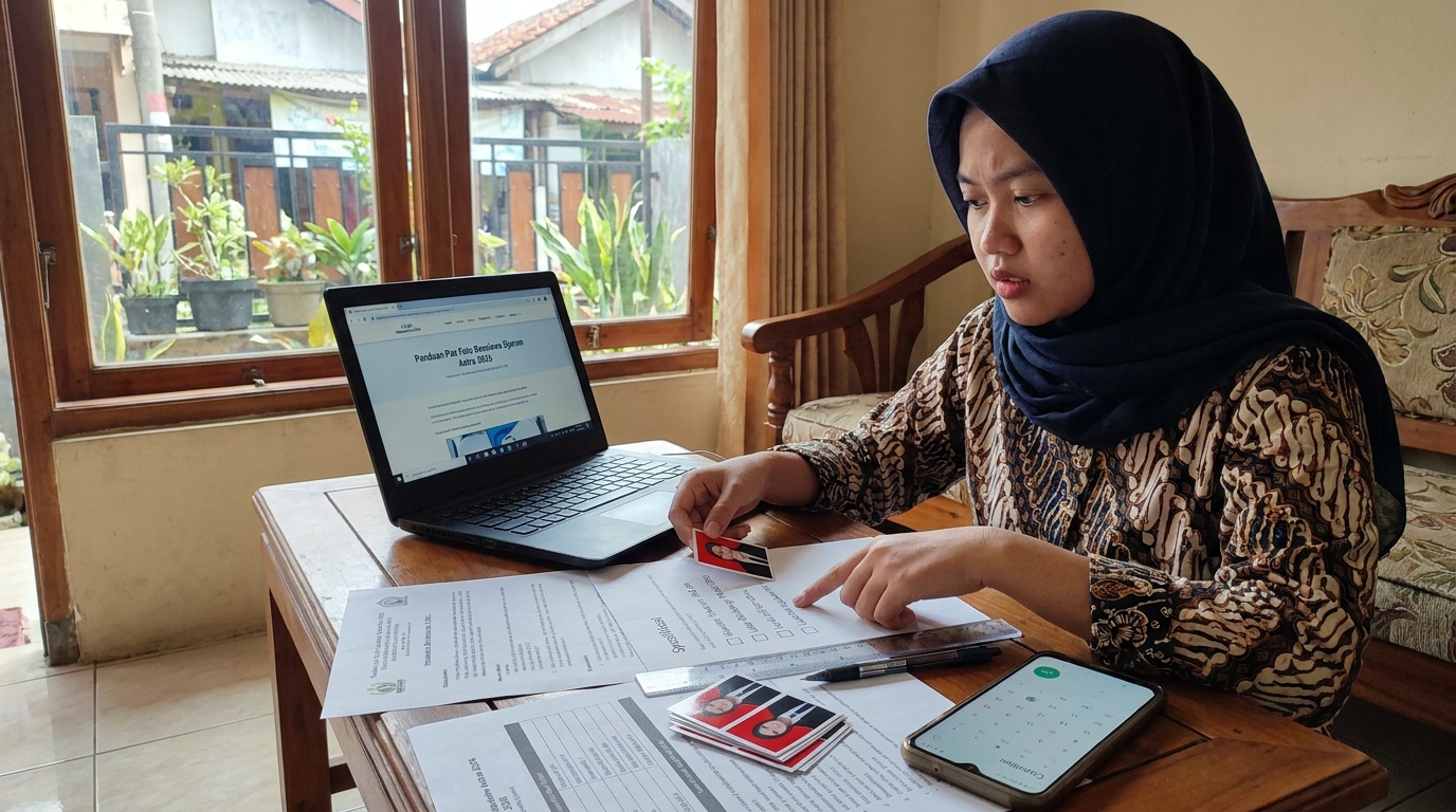 Supporting image that visualizes the requirements, checklist, or technical standards from "Spesifikasi Ukuran dan Latar Belakang".