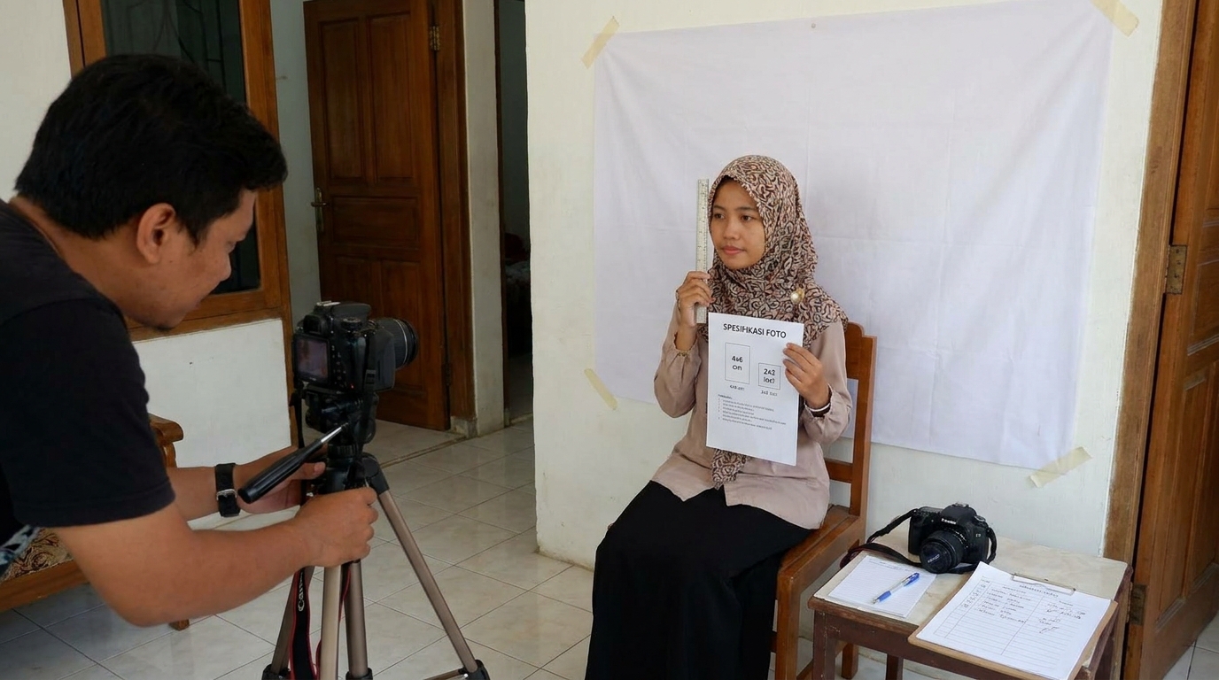 Supporting image that visualizes the requirements, checklist, or technical standards from "Spesifikasi Foto untuk Hong Kong dan Taiwan".