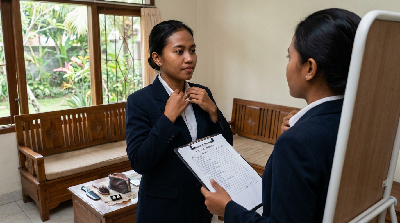 Supporting image that visualizes the requirements, checklist, or technical standards from "Ketentuan Pakaian dan Penampilan".
