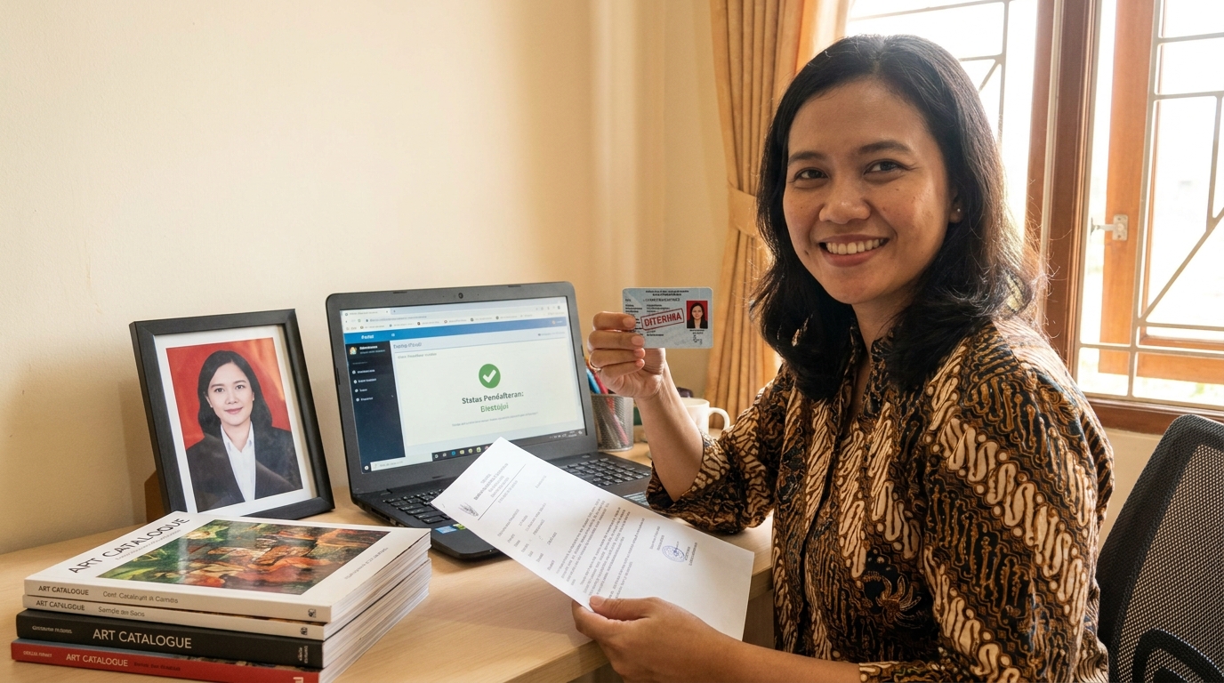 Supporting image showing the final accepted-looking result for pas foto kurator galeri.