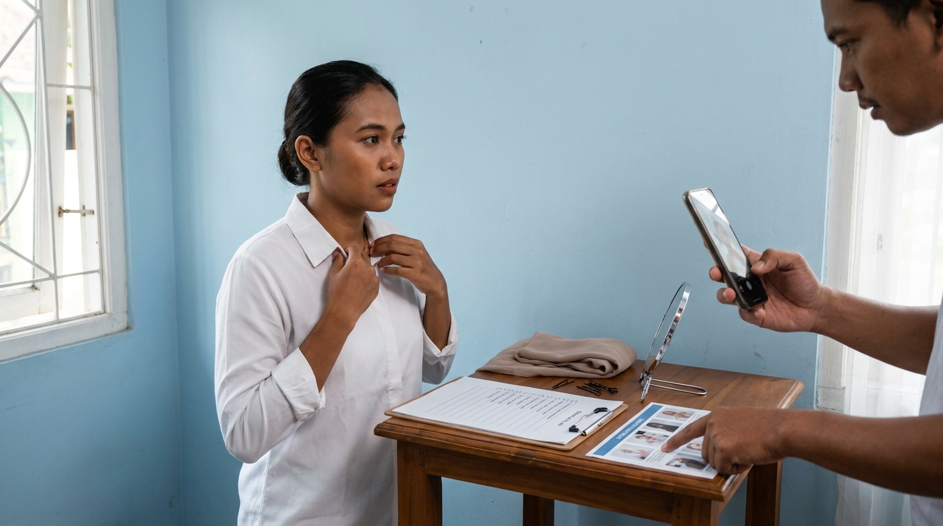 Supporting image that visualizes the requirements, checklist, or technical standards from "Ketentuan Pakaian dan Penampilan".