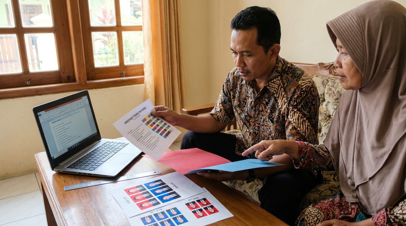 Supporting image that visualizes the requirements, checklist, or technical standards from "Spesifikasi Teknis dan Warna Latar".