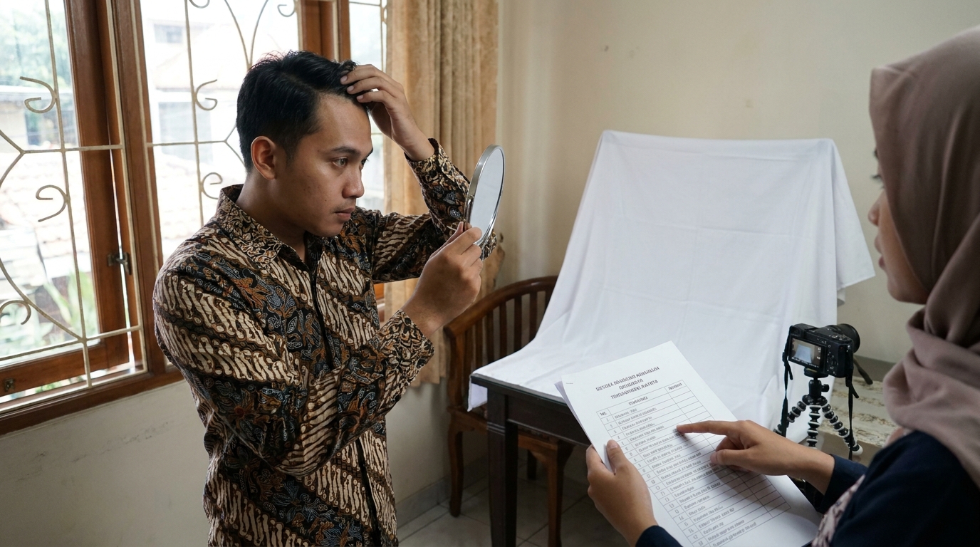 Supporting image that visualizes the requirements, checklist, or technical standards from "Ketentuan Teknis dan Aturan Berpakaian".