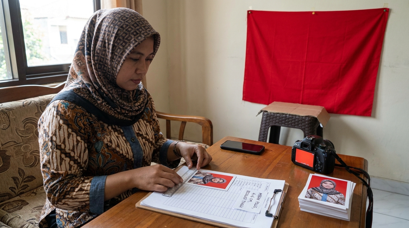 Supporting image that visualizes the requirements, checklist, or technical standards from "Spesifikasi Teknis: Warna Latar dan Ukuran".