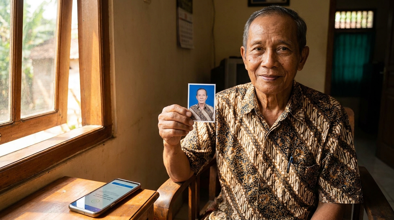 Supporting image showing the final accepted-looking result described in "Tips Mengambil Foto yang Nyaman bagi Lansia".