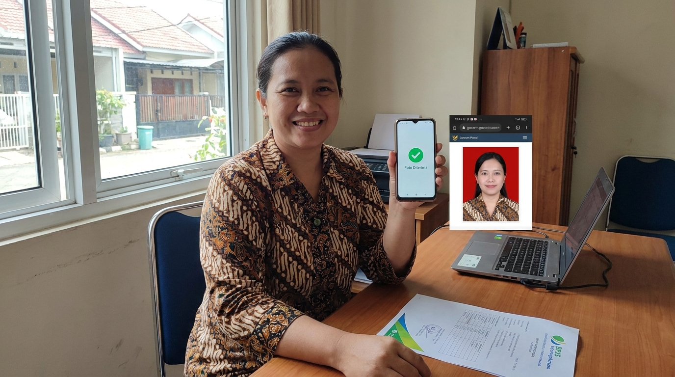 Supporting image showing the final accepted-looking result described in "Siapkan Foto Berkualitas untuk Dokumen Pendukung Klaim".