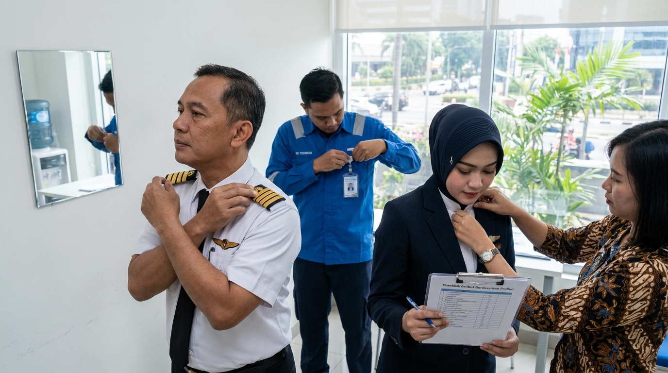 Supporting image that visualizes the requirements, checklist, or technical standards from "Checklist Atribut Berdasarkan Profesi".