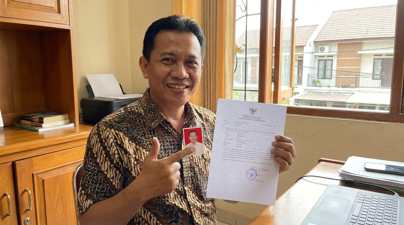 Supporting image showing the final accepted-looking result for pas foto stkp 2026.
