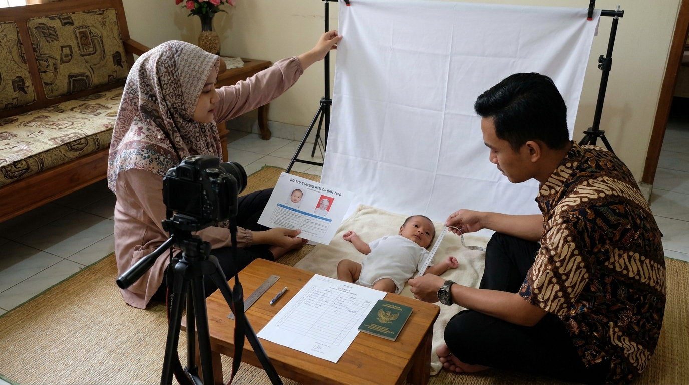 Supporting image that visualizes the requirements, checklist, or technical standards from "Standar Visual Paspor Bayi 2026".