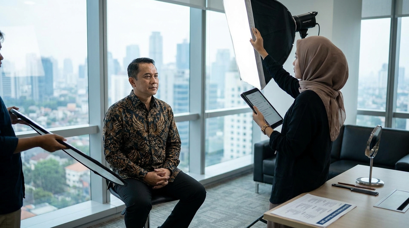 Supporting image that visualizes the requirements, checklist, or technical standards from "Standar Estetika Headshot Eksekutif 2026".